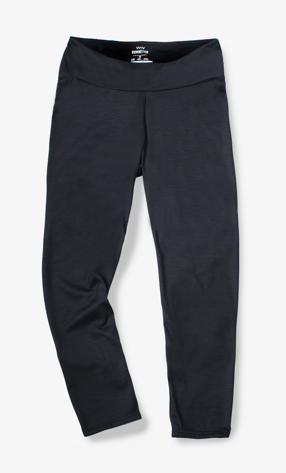 Women's Black Merino Wool Leggings - Capri