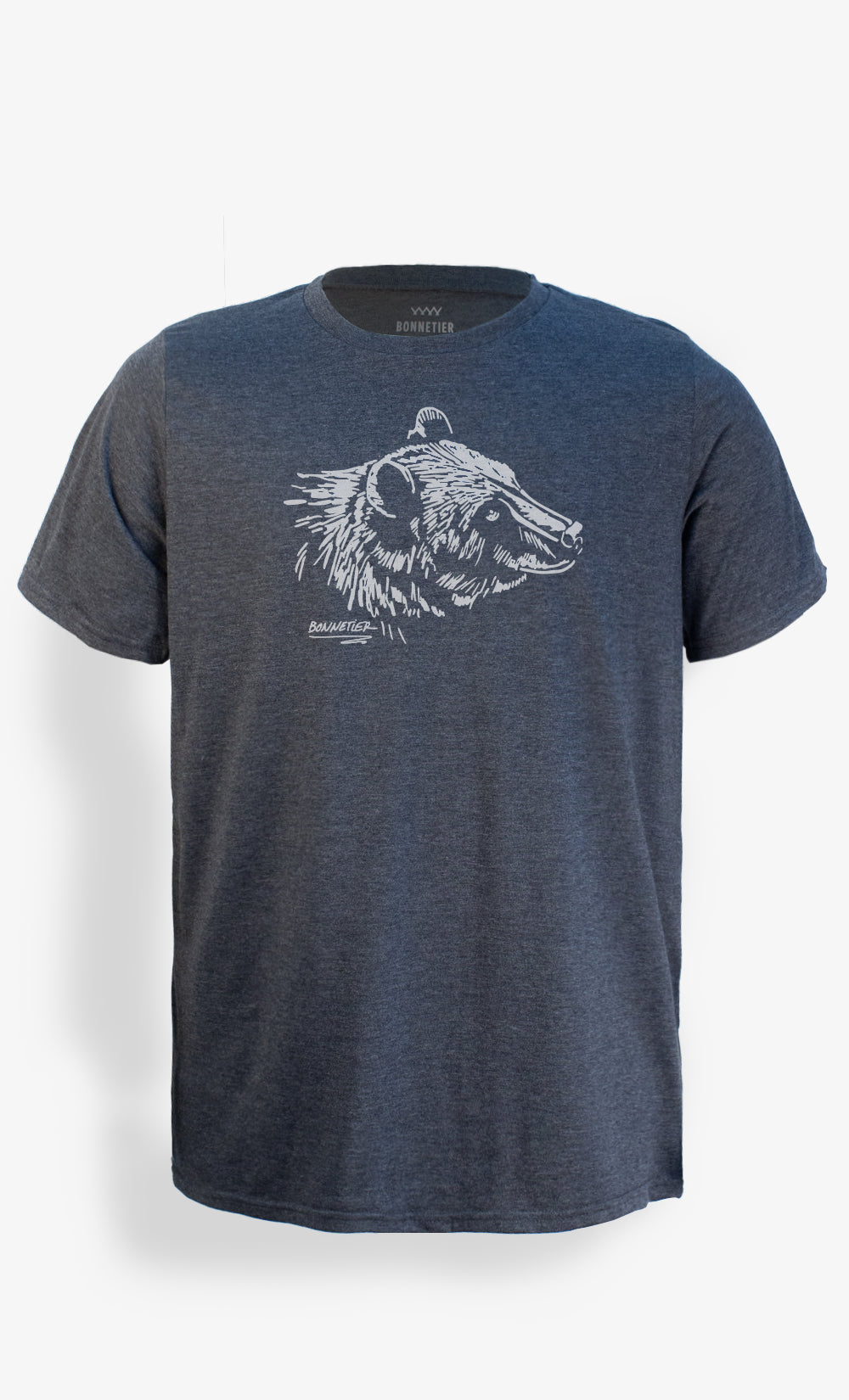 Men's Charcoal T-Shirt - Bear Face