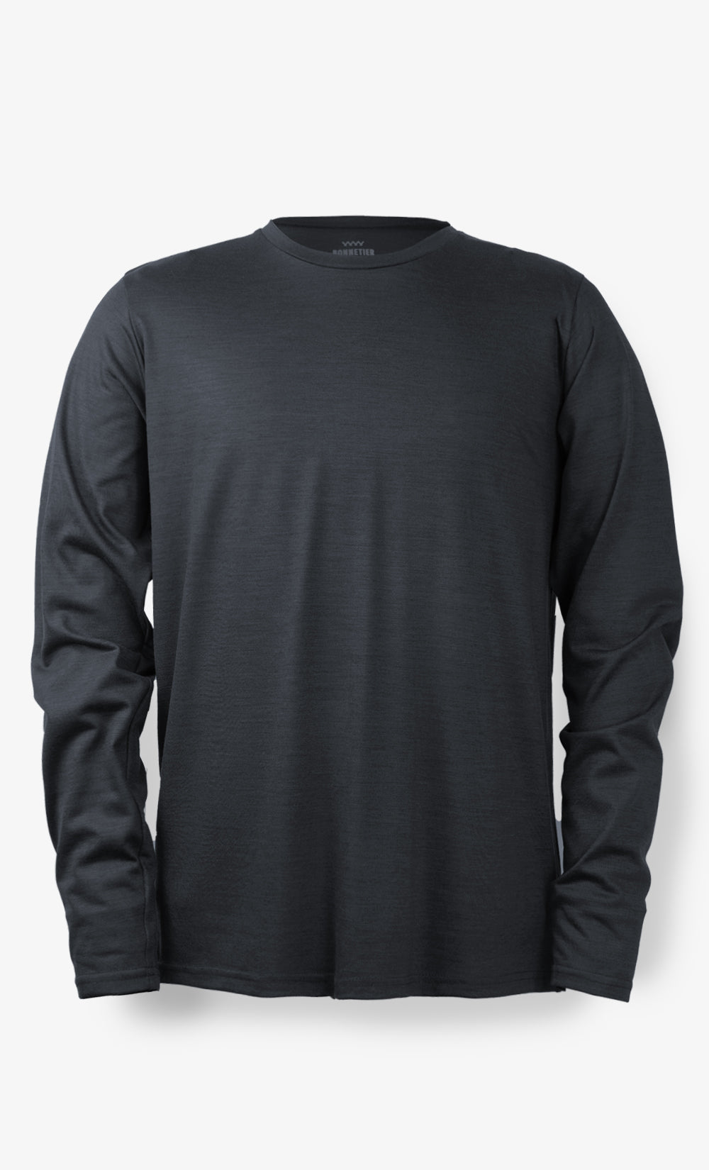 Manches Longues Mérinos Homme Flanelle Noir Chiné - Uni