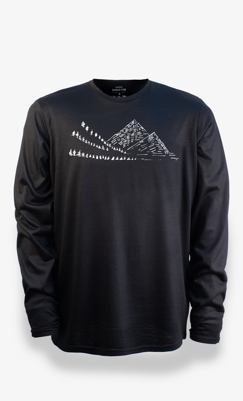Men's Techcrew Black Merino Long Sleeve - Alpes
